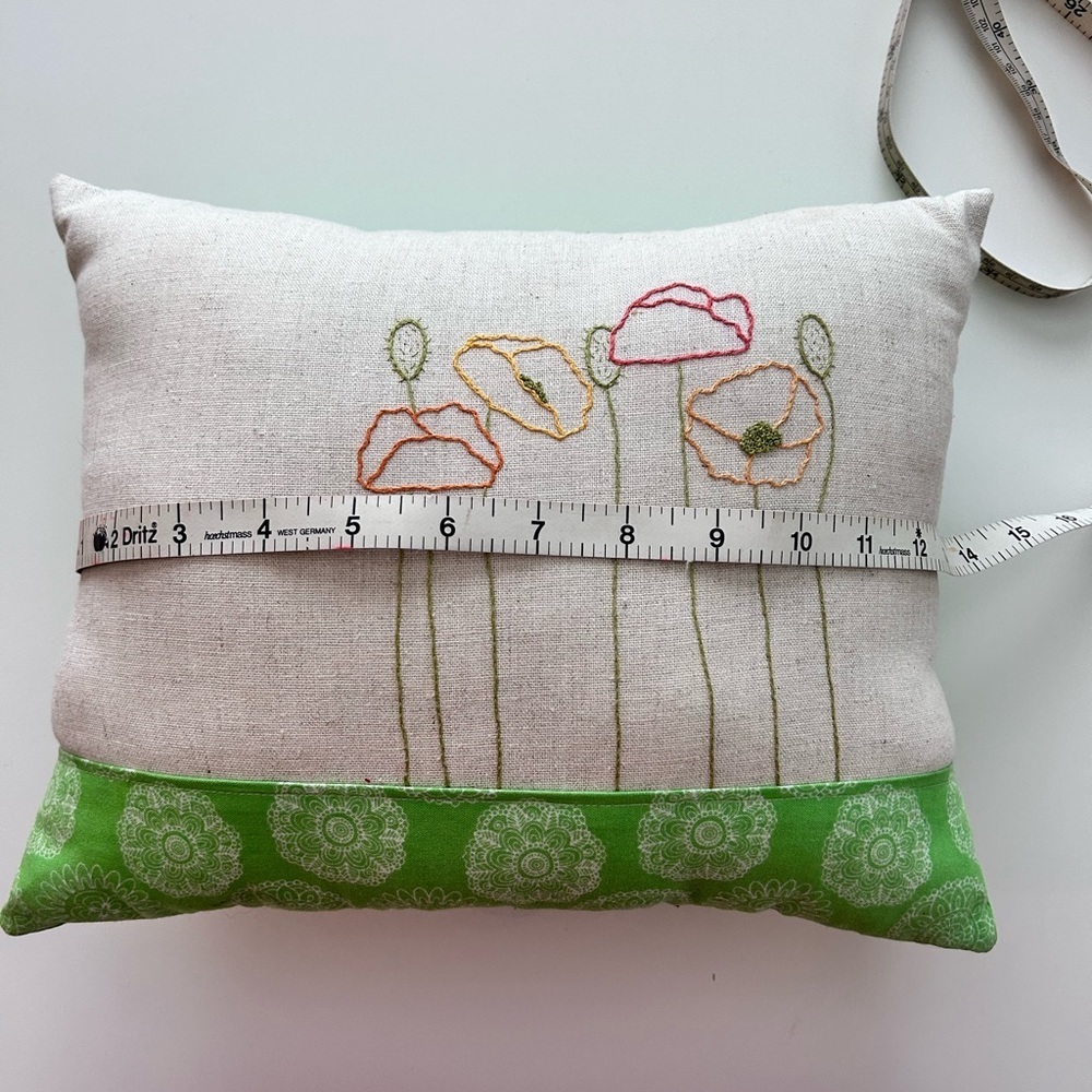 Accent Throw Pillow Embroidered Flowers - Picture 3 of 4